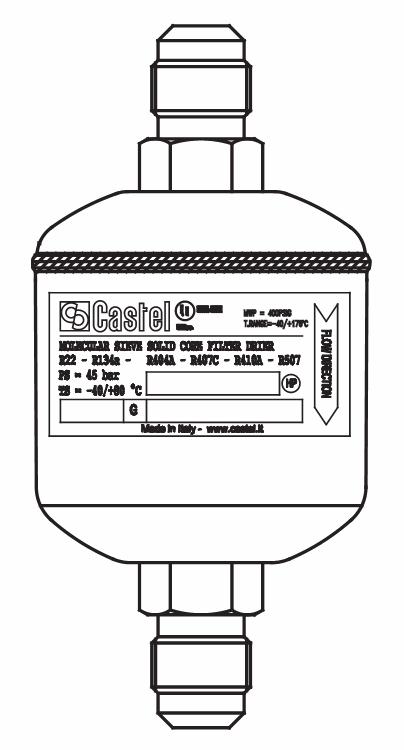 實心干燥過濾器4303/3,100%分子篩,SAE直螺紋接頭